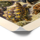 Vintag Turtles Color Ernst Haeckel Art Print Poster (Ecke)