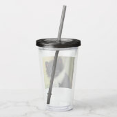 Vintag Tuxedo Kitten Illustration Acryltrinkbecher (Rückseite)