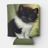 Vintag Tuxedo Kitten Illustration Dosenkühler (Rückseite)