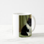 Vintag Tuxedo Kitten Illustration Kaffeetasse (VorderseiteRechts)