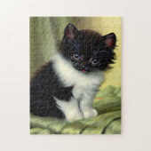 Vintag Tuxedo Kitten Illustration Puzzle (Vertikal)