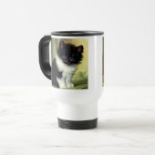 Vintag Tuxedo Kitten Illustration Reisebecher (Vorderseite Links)