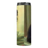 Vintag Tuxedo Kitten Illustration Thermosbecher (Rückseite)