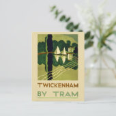 Vintag Twickenham England Tram Travel Postkarte (Stehend Vorderseite)