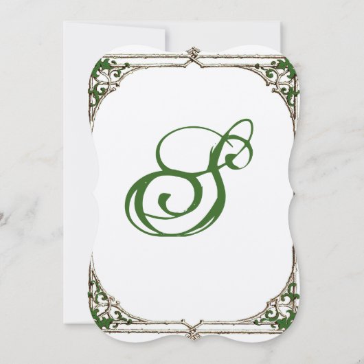 Vintag Twig Ivy Rahmen Hochzeitseinladung Einladung (Rückseite)