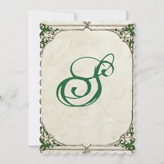 Vintag Twig Ivy Rahmen Hochzeitseinladung Einladung (Rückseite)