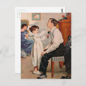 Vintag Tying Daddys Krawatte Postkarte (Vorne/Hinten)