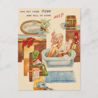 Vintag über dem Hügel Geburtstag Postkarte