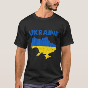Vintag Ukraine Flaggenfarbe Ukraine Karte Patrioti T-Shirt