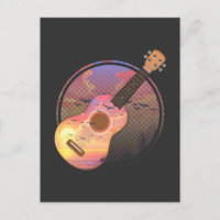 Vintag Ukulele Sunset Musician Nature Hawaii