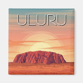 Vintag Uluru Australia Sunset Magnet