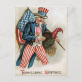 Vintag Uncle Sam Erntedank Postkarte (Vorderseite)