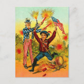 Vintag Uncle Sam Fireworks Postkarte (Vorderseite)