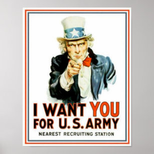 Vintag Uncle Sam I Woll You Army Poster