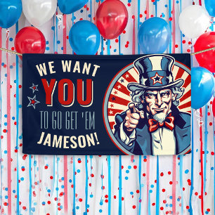 Vintag Uncle Sam Military geht weg Party Banner