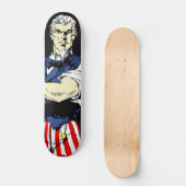 Vintag Uncle Sam Patriotic Skateboard (Vorderseite)