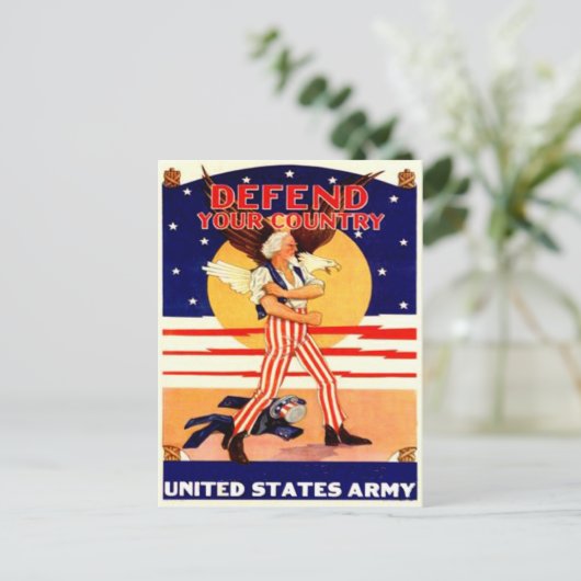 Vintag Uncle Sam Postcard Postkarte (Stehend Vorderseite)