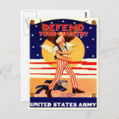 Vintag Uncle Sam Postcard Postkarte (Vorne/Hinten)