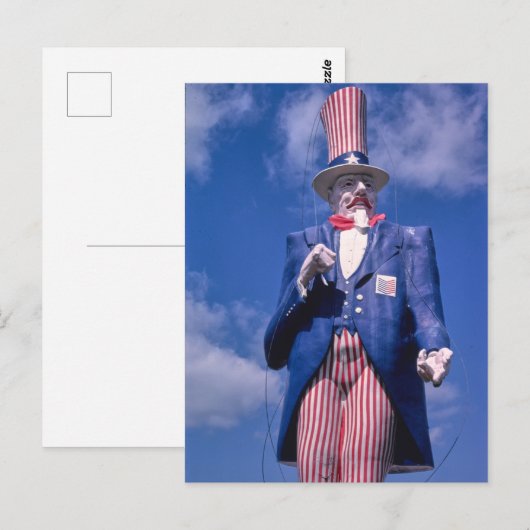 Vintag Uncle Sam Statue Postcard Postkarte (Vorne/Hinten)