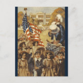 Vintag Uncle Sam und der Patriotische März Postkarte (Vorderseite)