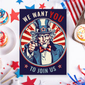 Vintag Uncle Sam US Militär geht weg Party Einladung