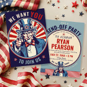 Vintag Uncle Sam US Militär geht weg Party Einladung