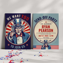 Vintag Uncle Sam US Militär geht weg Party