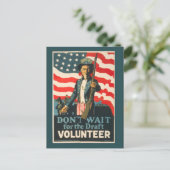 Vintag Uncle Sam War Postcard Postkarte (Stehend Vorderseite)