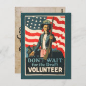 Vintag Uncle Sam War Postcard Postkarte (Vorne/Hinten)