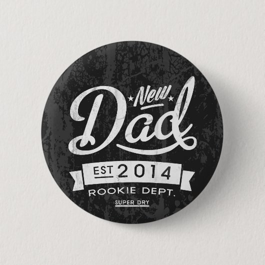 Vintag und Augen fesseln neuen Papa 2014 Button (Vorderseite)
