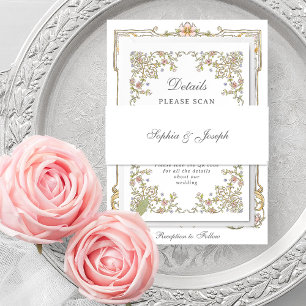 Vintag und Luxe Wedding   Weiß und Grau Einladungsbanderole