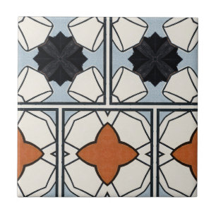 Vintag und modern geometrisch weiß und blau fliese