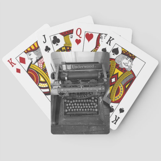 Vintag Underwood-Schreibmaschine Spielkarten (Rückseite)