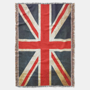 Vintag Union Jack British Flag Throw Blanket Decke