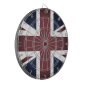 Vintag Union Jack Dartboard, UK, Britische Flagge Dartscheibe (Vorderseite Links)