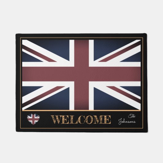 Vintag United Kingdom & British Flag, England Fußmatte (Vorderseite)