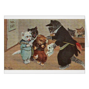 Vintag - Unruhestifter-Kätzchen in der Schule,