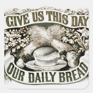 Vintag unser tägliches Brot-christliches Gebet Quadratischer Aufkleber