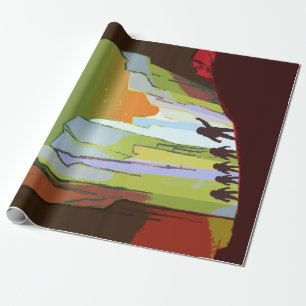 Vintag unterrichten Sie auf Mars-Einstellung Geschenkpapier