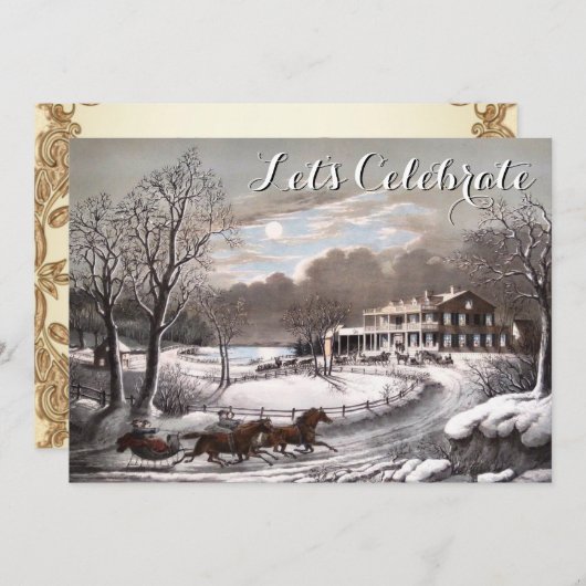 Vintag Urlaub Ives Party Einladung (Vorne/Hinten)