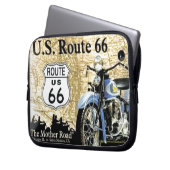 Vintag - US Route 66-Motorrad-Werbung" Laptopschutzhülle (Vorderseite Links)