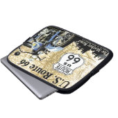 Vintag - US Route 66-Motorrad-Werbung" Laptopschutzhülle (Vorne Knopf)
