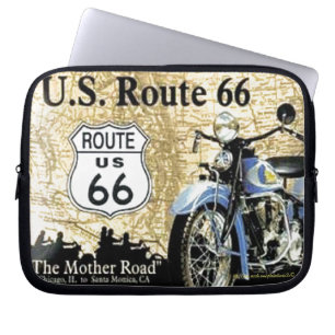 Vintag - US Route 66-Motorrad-Werbung" Laptopschutzhülle