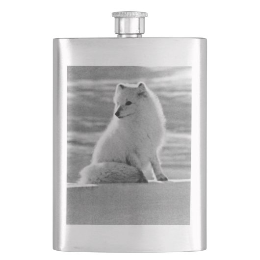 Vintag USA Alaska Arctic fox Flachmann (Vorderseite)