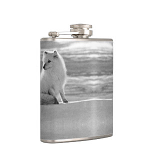 Vintag USA Alaska Arctic fox Flachmann