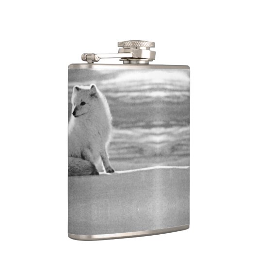 Vintag USA Alaska Arctic fox Flachmann (Rechts)