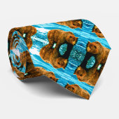 Vintag USA Alaska Braunbär Krawatte (Gerollt)