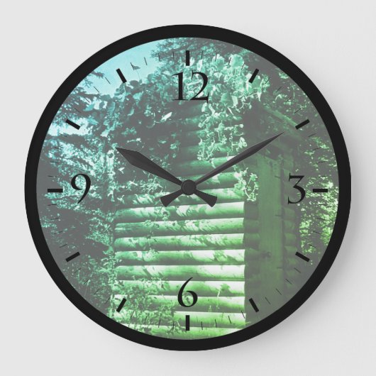 Vintag USA Alaska deluxe outhouse Watch Große Wanduhr (Vorderseite)