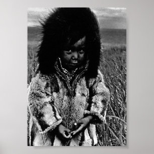 Vintag USA Alaska eskimo Junge Poster
