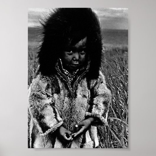 Vintag USA Alaska eskimo Junge Poster (Vorne)